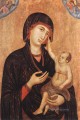 Virgen con el Niño y dos ángeles Crévole Madonna Escuela de Siena Duccio